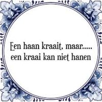 Een haan kraait maar een kraai kan niet hanen Een haan kraait maar een kraai kan niet hanen